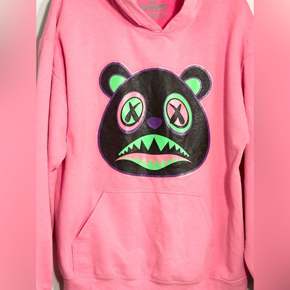 WOMENS LARGE BAWS PINK HOODIE HOODED SWEATSHIRT MISSING HOODIE DRAWSTRING - Picture 2 of 8